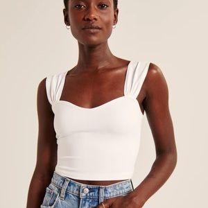 Abercrombie & Fitch White Seamless Sweetheart Tank Top | Size S